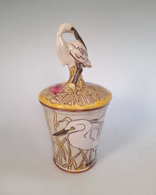 Load image into Gallery viewer, Little Egret  earthenware store jar
