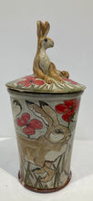 Load image into Gallery viewer, Large sitting Hare store jar decorated earthenware
