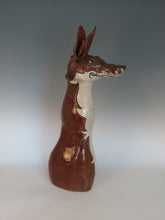 Load image into Gallery viewer, Hand built Raku fired  Animal Sculpture of Dog Fox available online only
