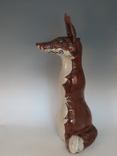 Load image into Gallery viewer, Hand built Raku fired  Animal Sculpture of Dog Fox available online only
